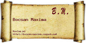 Bocsan Maxima névjegykártya